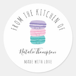 Cute Macarons från köket efter att ha blivit hemgj Runt Klistermärke