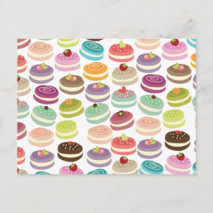 Cute Macarons Mönster Vykort