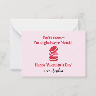 Cute Macarons Valentines day Classroom Anteckningskort