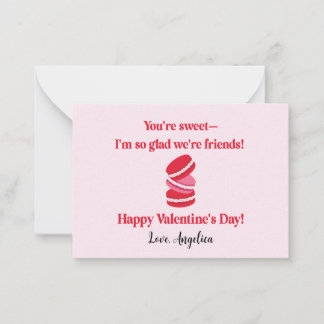 Cute Macarons Valentines day Classroom Anteckningskort