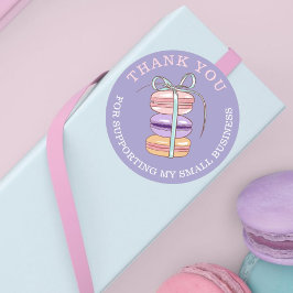 Cute Macaroon Pastry Chef Tack Small Business Runt Klistermärke
