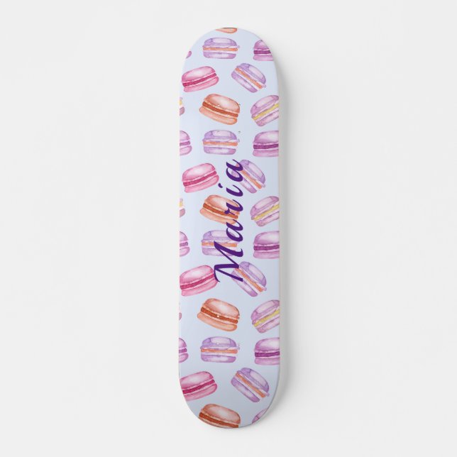 Cute macaroons eget namn mini skateboard bräda 18,5 cm (Framsida)
