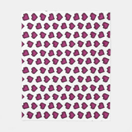 Cute Magenta Mörk Rosa Gemstone Heart mönster Fleecefilt