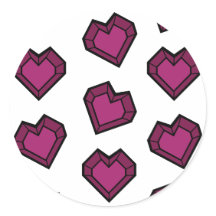 Cute Magenta Mörk Rosa Gemstone Heart mönster