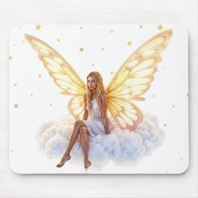 Cute Magi Blue ögon Fairy bright Gulden vingar Musmatta (Framsidan)