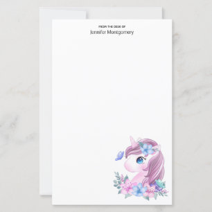 Cute & Magic Baby Unicorn i vattenfärg