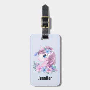 Cute & Magic Baby Unicorn i vattenfärg Bagagebricka