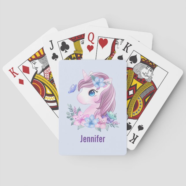 Cute & Magic Baby Unicorn med stort Öga Casinokort (Baksidan)
