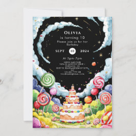 Cute Magic Candyland Birthday Inbjudningar