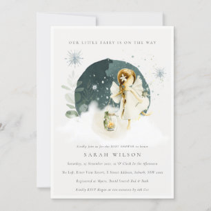 Cute Magic Enchanted Fairy Baby Shower Inbjudan