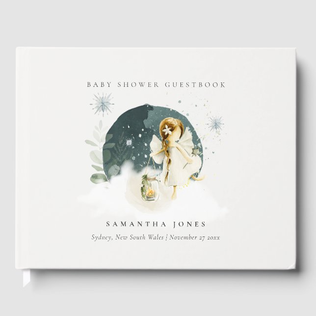 Cute Magic Enchanted Fairy Girl Baby Shower Gästböcker (Framsida)