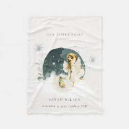 Cute Magic Enchanted Little Garden Fairy Snö Fleecefilt