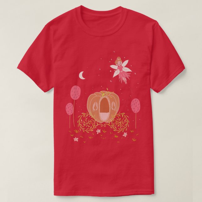 Cute Magic Fairy Wish Stick Pumpkin Coach Christma T Shirt (Design framsida)