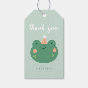 Cute Magic Frog Birthday Presentetikett