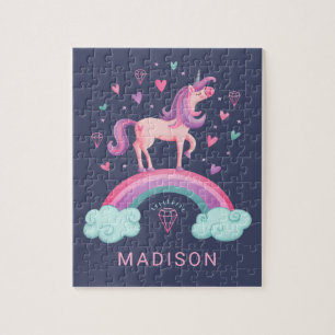 Cute Magic Girls Rainbow Unicorn Jigszle Puzzle Pussel