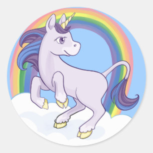 Cute Magic Rainbow Unicorn Runt Klistermärke