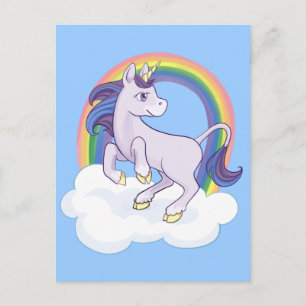 Cute Magic Rainbow Unicorn Vykort