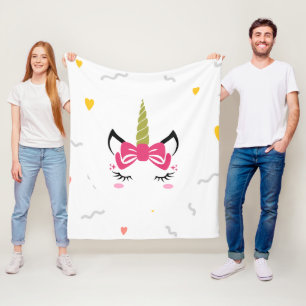 Cute Magic Sleeping Unicorn Fleecefilt