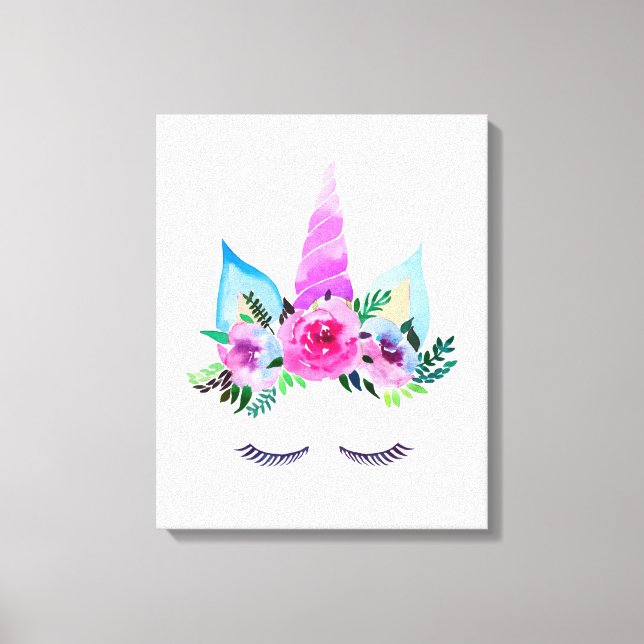 Cute Magic Unicorn Ansikte Canvastryck (Framsida)