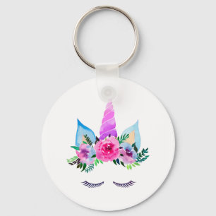 Cute Magic Unicorn Ansikte Nyckelring
