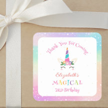 Cute Magic Unicorn Birthday Tack för kommande