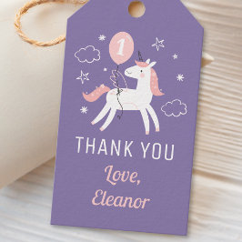 Cute Magic Unicorn Birthday Tack Presentetikett