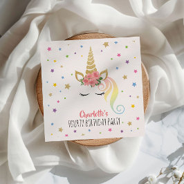 Cute Magic Unicorn Girls Birthday Pappersservett