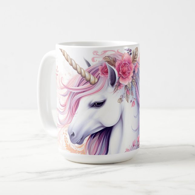 Cute Magic Unicorn Kaffemugg (Framsida vänster)