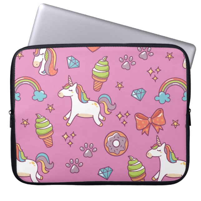 Cute Magic Unicorn Laptop Fodral (Framsidan)
