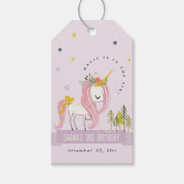 Cute Magic Unicorn Lila Lilac Barns födelsedag Presentetikett