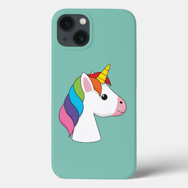 Cute Magic Unicorn med färgstark hårfärg (Baksida)