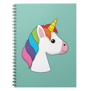 Cute Magic Unicorn med färgstark hårfärg Anteckningsbok