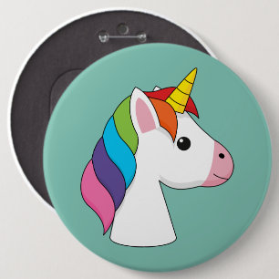 Cute Magic Unicorn med färgstark hårfärg Knapp