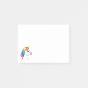 Cute Magic Unicorn med färgstark hårfärg Post-it Block