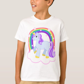 Cute Magic Unicorn med regnbåge (Anpassade) T-shirt