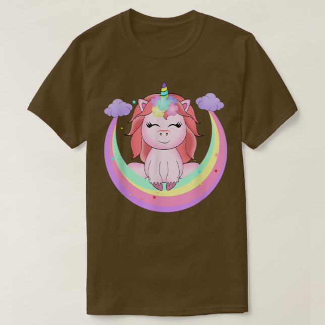 Cute Magic Unicorn och RainbowUnicorn T Shirt (Design framsida)