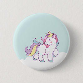 Cute Magic Unicorn Pastel färg Personlig Knapp