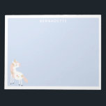 Cute Magic Unicorn Pastel Rosa Lila Guld Namn Anteckningsblock<br><div class="desc">Det här söta anteckningsblocket har en sockermajsillustration i vitt och rosa på en baksida av pastellperiwinkle. Anpassa det med ditt namn. Underbar presentidé.</div>