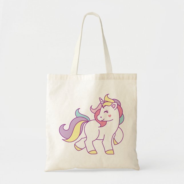 Cute Magic Unicorn Personlig Tygkasse (Framsidan)