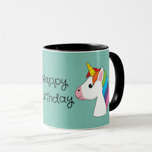 Cute Magic Unicorn w Colorful Hair Anpassa Mugg