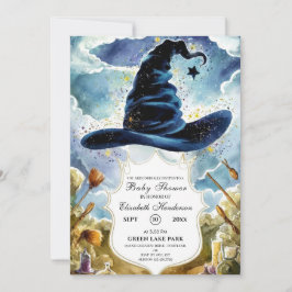 Cute Magic Wizard Hat Baby Shower Inbjudningar