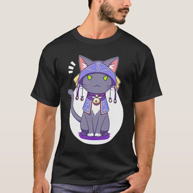 Cute Magical Kitty Unleash Your Fantasy Power with T Shirt (Framsida)