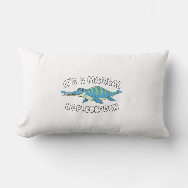 Cute Magical Liopleurodon Fantasy Prehistoric Ocea Lumbarkudde (Framsida)