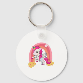 Cute magical unicorn kids shirt nyckelring