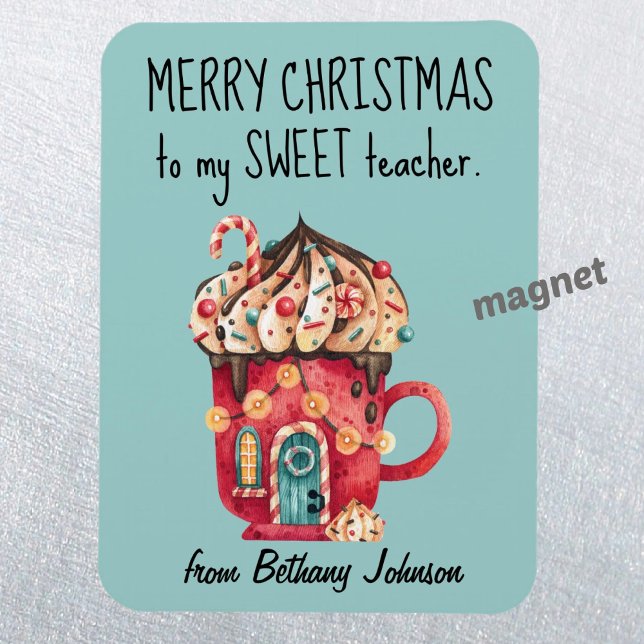 Cute Magnet for Sweet Teacher God jul (Skapare uppladdad)