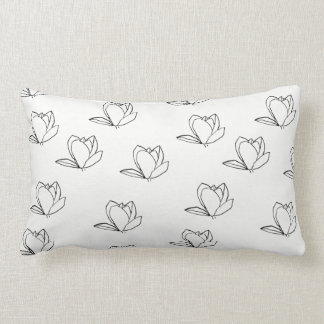 Cute Magnolia Flowers Lumbar Dekorativ kudde Cushi