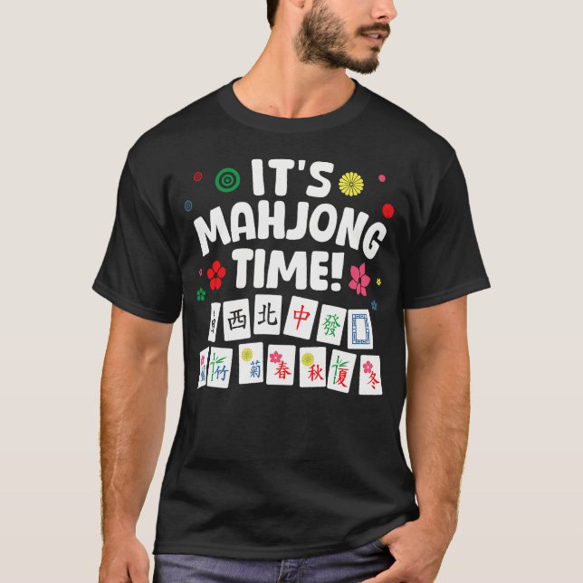 Cute Mahjong Design För manar Women Tile Game Mahj T Shirt (Framsida)