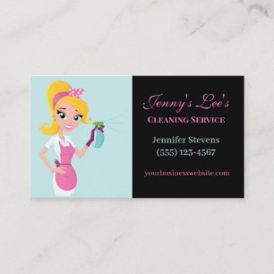 Cute Maid Housecleaning Städning tjänst Visitkort