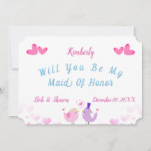 Cute Maid of honor-inbjudningskort