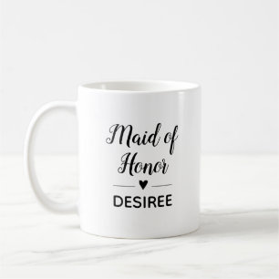 Cute Maid of honor med Namn Brudens sida-gåva Kaffemugg